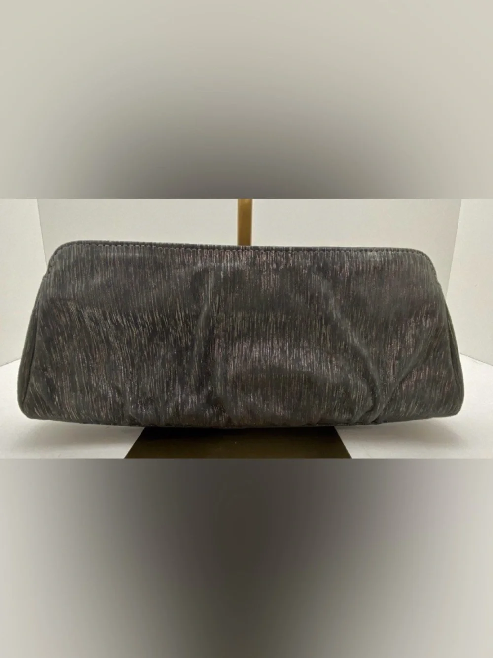 Vintage Lauren Merkin Michelle Fantaci Elegant Dark Gray Evening Clutch Cocktail